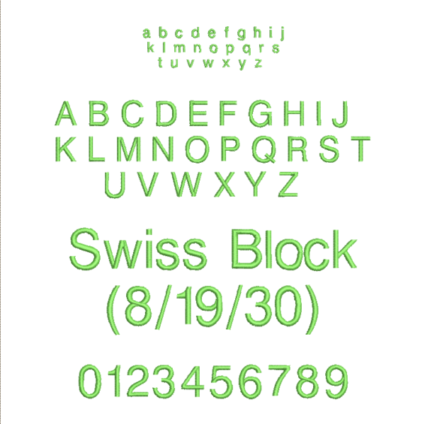 Text in Swiss Block