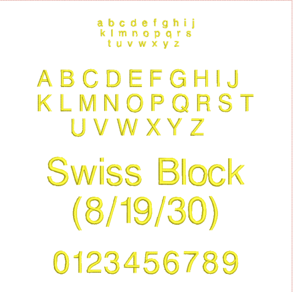 Text in Swiss Block