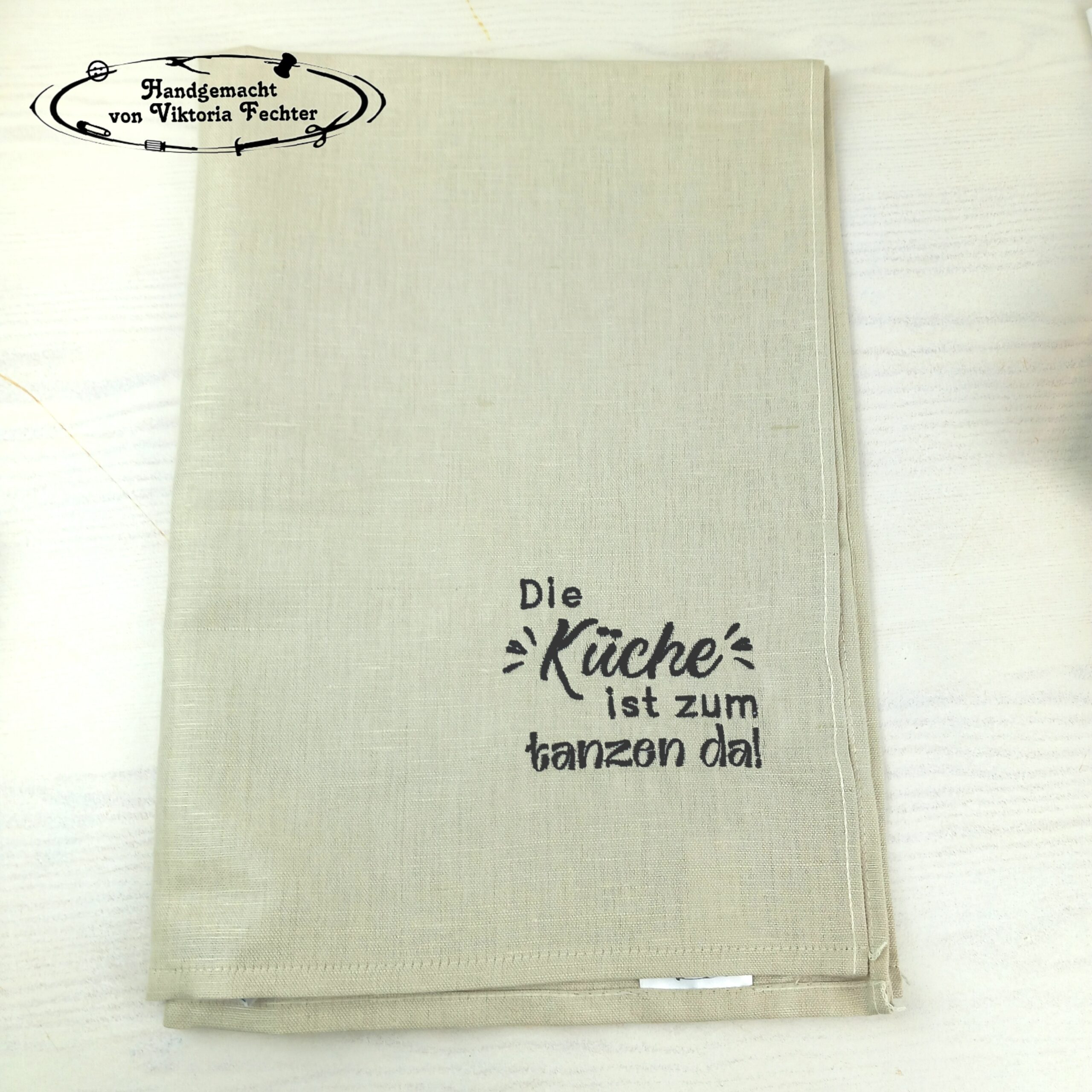 Geschirrtuch - tanzen - beige – Bild 1