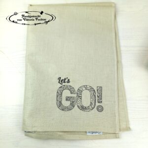 Geschirrtuch - Let`s GO - beige