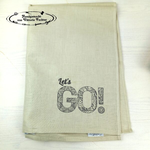 Geschirrtuch - Let`s GO - beige