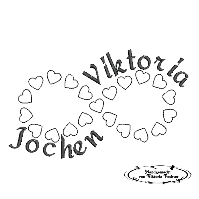 Stick- unendliches Herz + Namen – Bild 1